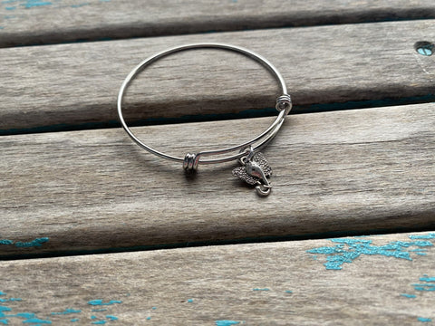 SALE- Elephant Charm Bangle Bracelet - Adjustable Bracelet