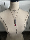 Silver and Deep Pink Pendant Necklace: Modern Statement Jewelry