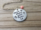 Nana Necklace- "Home is where your Nana is" - Hand-Stamped Necklace with an accent bead in your choice of colors