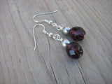 Purple and Silver Glass Beaded Earrings