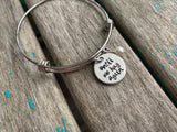 Hug Inspiration Bracelet- Hand-Stamped "until we hug again" Bracelet with an accent bead in your choice of colors