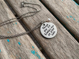 Stepmom Necklace/Adoptive Mother Necklace, Foster Mom Necklace- "Thank you for loving me as your own"- Hand-Stamped Necklace with an accent bead of your choice