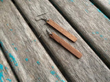 Long Wood Rectangle Earrings