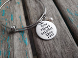 Hope Bracelet- "hope shines brighter than fear" - Hand-Stamped Bracelet  -Adjustable Bangle Bracelet with an accent bead of your choice