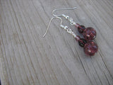 Amethyst Purple Glass Beaded Earrings