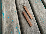 Long Wood Rectangle Earrings