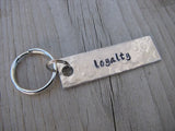 Loyalty Inspiration Keychain - "loyalty"  - Hand Stamped Metal Keychain- small, narrow keychain