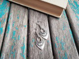 Antique Silver Earrings - Shield-Style -Unique Earrings