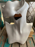 Wood, Black, and Grey Acrylic Earrings