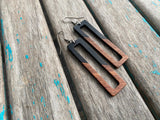 Long Wood and Black Earrings -LARGE Earrings