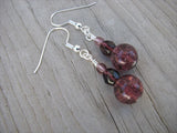 Amethyst Purple Glass Beaded Earrings