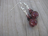 Amethyst Purple Glass Beaded Earrings