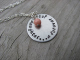 Daughter Necklace- "daughter...forever joy" - Hand-Stamped Necklace with an accent bead in your choice of colors