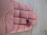 Amethyst Purple Glass Beaded Earrings