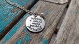 Mother’s Inspiration Necklace- "having a weird mom builds character” - Hand-Stamped Necklace with an accent bead in your choice of colors