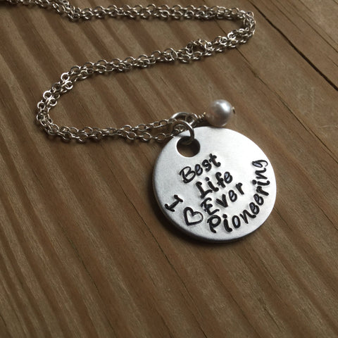 Best Life Ever Necklace “Best Life Ever I ♥ Pioneering” with an accent bead of your choice