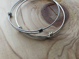 Fox Charm Bracelet- Adjustable Bangle Bracelet with an Initial Charm and an Accent Bead of your choice