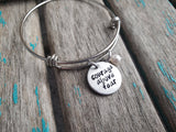Courage Bracelet- "courage above fear" - Hand-Stamped Bracelet  -Adjustable Bangle Bracelet with an accent bead of your choice