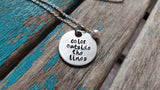 Color Outside the Lines Necklace- "color outside the lines" - Hand-Stamped Necklace with an accent bead in your choice of colors