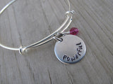 Powerful Inspiration Bracelet- "powerful"  - Hand-Stamped Bracelet- Adjustable Bangle Bracelet with an accent bead of your choice