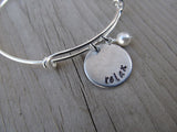 Relax Inspiration Bracelet- "relax"  - Hand-Stamped Bracelet- Adjustable Bangle Bracelet with an accent bead of your choice