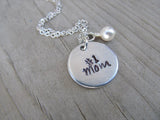 Mother's Necklace- "#1 Mom"  - Hand-Stamped Necklace with an accent bead in your choice of colors