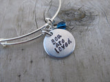 You Are Loved Bracelet- "you are loved"  - Hand-Stamped Bracelet- Adjustable Bangle Bracelet with an accent bead of your choice