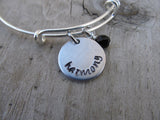 Harmony Inspiration Bracelet- "harmony"  - Hand-Stamped Bracelet- Adjustable Bangle Bracelet with an accent bead of your choice