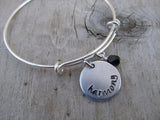 Harmony Inspiration Bracelet- "harmony"  - Hand-Stamped Bracelet- Adjustable Bangle Bracelet with an accent bead of your choice