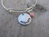 Serenity Inspiration Bracelet- "serenity"  - Hand-Stamped Bracelet with an accent bead of your choice