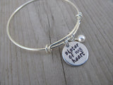 Sister Of My Heart Bracelet- "sister of my heart"  - Hand-Stamped Bracelet  -Adjustable Bangle Bracelet with an accent bead of your choice
