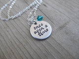 Once Upon A Time Inspiration Necklace- "once upon a time" - Hand-Stamped Necklace with an accent bead in your choice of colors