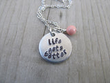 Life Gets Better Inspiration Necklace- "life gets better"  - Hand-Stamped Necklace with an accent bead in your choice of colors
