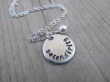 Serendipity Inspiration Necklace- "serendipity" - Hand-Stamped Necklace with an accent bead of your choice