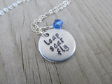 Leap Soar Fly Inspiration Necklace- "leap soar fly" - Hand-Stamped Necklace with an accent bead in your choice of colors
