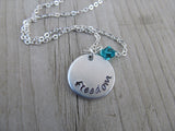 Freedom Inspiration Necklace- "freedom" - Hand-Stamped Necklace with an accent bead of your choice
