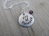 Pay It Forward Inspiration Necklace- "pay it forward" - Hand-Stamped Necklace with an accent bead of your choice