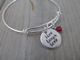 Live Laugh Love Inspiration Bracelet- Hand-Stamped "live laugh love" Bracelet with an accent bead of your choice