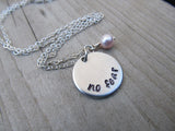 No Fear Inspiration Necklace- "no fear"- Hand-Stamped Necklace with an accent bead in your choice of colors