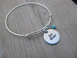 Be True Inspiration Bracelet- "be true"  - Hand-Stamped Bracelet-Adjustable Bracelet with an accent bead of your choice