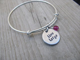 Live Large Inspiration Bracelet- "live large"  - Hand-Stamped Bracelet-Adjustable Bracelet with an accent bead of your choice