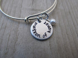 Matron of Honor Bracelet- "matron of honor"  - Hand-Stamped Bracelet  -Adjustable Bangle Bracelet with an accent bead of your choice