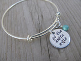 Go The Extra Mile Inspiration Bracelet- "go the extra mile"  - Hand-Stamped Bracelet  -Adjustable Bangle Bracelet with an accent bead of your choice