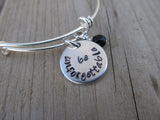 Be Unforgettable Inspiration Bracelet - "be unforgettable" Bracelet-  Hand-Stamped Bracelet- Adjustable Bangle Bracelet with an accent bead of your choice