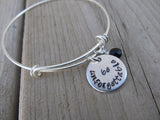 Be Unforgettable Inspiration Bracelet - "be unforgettable" Bracelet-  Hand-Stamped Bracelet- Adjustable Bangle Bracelet with an accent bead of your choice