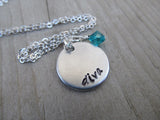 Diva Inspiration Necklace- "diva" - Hand-Stamped Necklace with an accent bead in your choice of colors