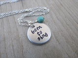 Born To Sing Necklace- "born to sing" - Hand-Stamped Necklace with an accent bead in your choice of colors