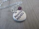 Friendship Necklace- "kindred spirits" - Hand-Stamped Necklace with an accent bead in your choice of colors
