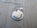 Celebrate Inspiration Necklace- "celebrate" - Hand-Stamped Necklace with an accent bead in your choice of colors