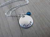 Fierce Inspiration Necklace- "fierce"- Hand-Stamped Necklace with an accent bead in your choice of colors